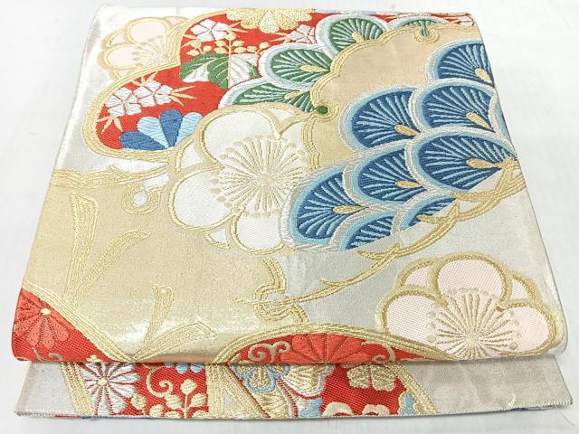 平和屋着物◎六通柄袋帯 松竹梅 金銀糸 正絹 逸品 CABM8411nb