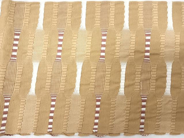 平和屋着物◎八寸名古屋帯 幾何学文 正絹 逸品 CABM8471nb