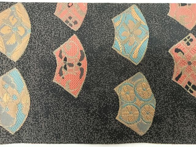 平和屋着物◎八寸名古屋帯 地紙吉祥文 金糸 正絹 逸品 CABM8519nb