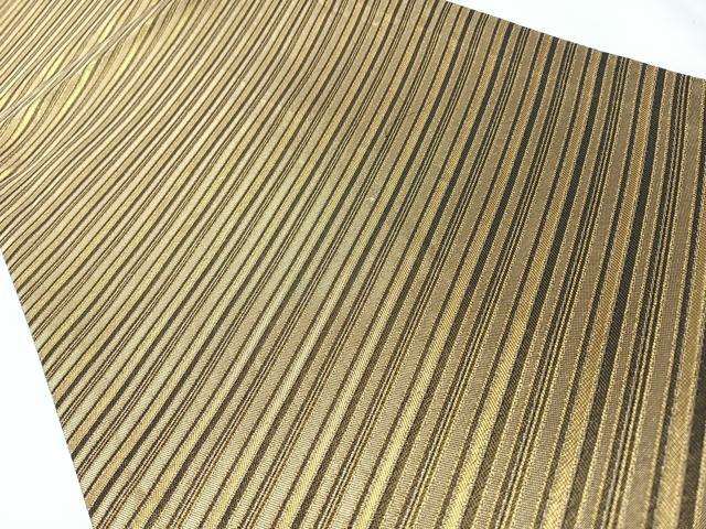 平和屋着物◎両面 全通柄袋帯 斜線文 金糸 正絹 逸品 CABM8576nb