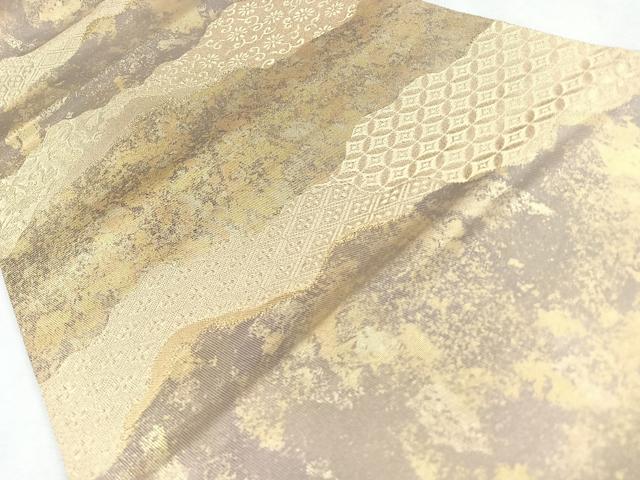 平和屋着物◎六通柄袋帯 吉祥花唐草文 金糸 正絹 逸品 CABM8592nb