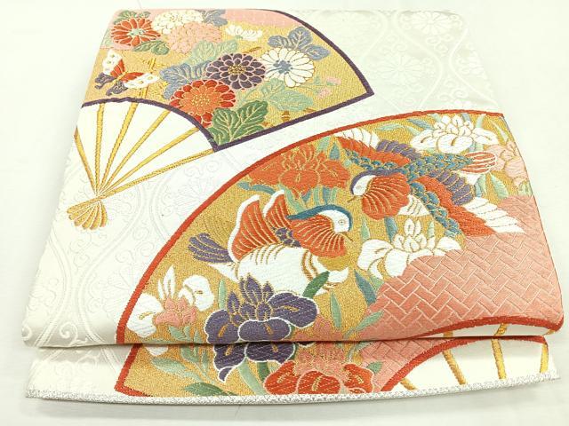 平和屋着物◎六通柄袋帯 唐織 能衣つづれ 金糸 正絹 逸品 CABM8594nb