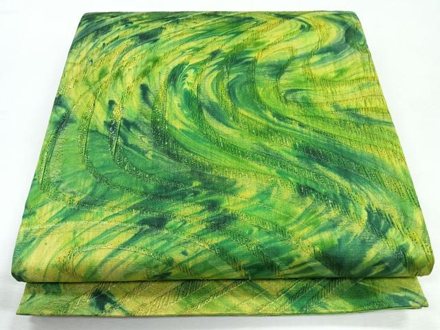 平和屋着物◎全通柄袋帯 ふくれ織 流水文 正絹 逸品 CABM8609nb