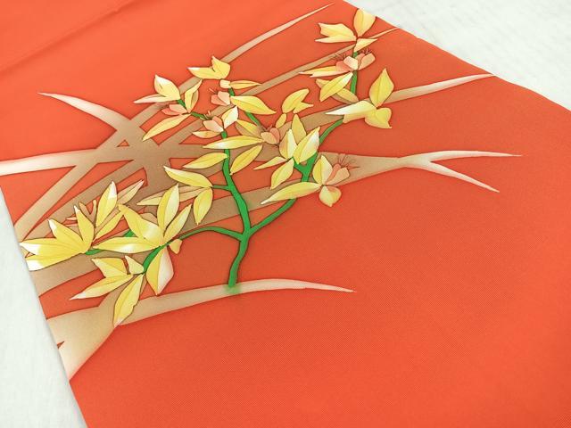 平和屋着物◎塩瀬 九寸名古屋帯 ろうけつ染 草花文 正絹 逸品 CABM8620nb