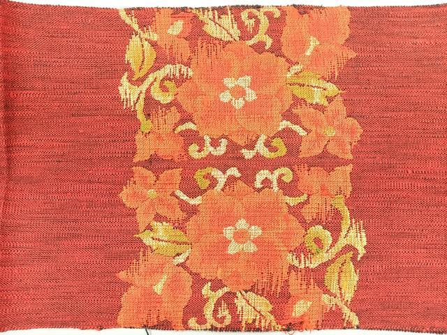 平和屋着物◎八寸名古屋帯 紬地 すくい織 花唐草文 正絹 逸品 CABM8631nb