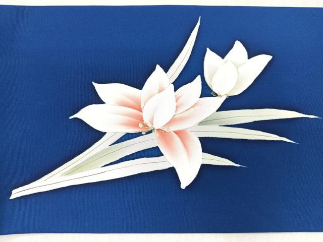 平和屋着物◎塩瀬 九寸名古屋帯 手描き 草花文 金彩 正絹 逸品 CABM8632nb