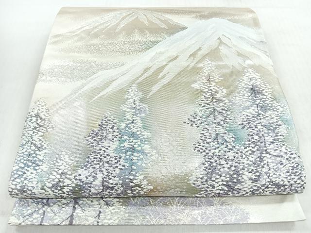 平和屋着物◎六通柄袋帯 木曽路 銀糸 正絹 逸品 CABM8638nb