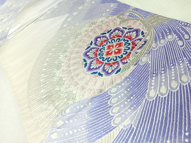 平和屋着物◎六通柄袋帯 唐織 束ね熨斗正倉院花文 銀糸 正絹 逸品 未使用 CABM8679nb