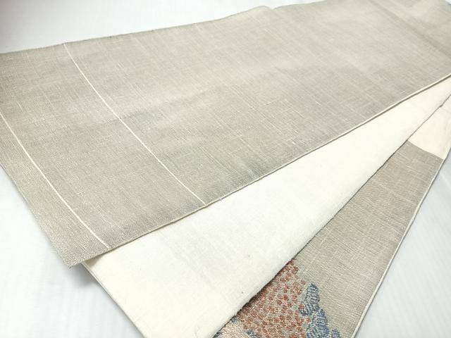 平和屋着物◎太鼓柄袋帯 風景文 金糸 正絹 逸品 CABM8695nb