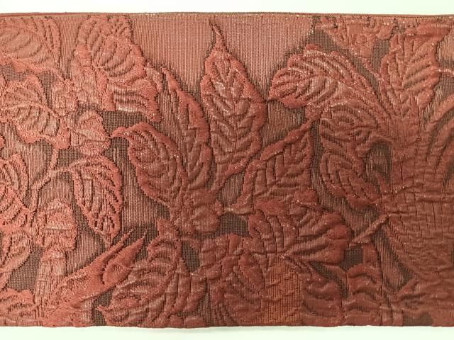 平和屋着物◎つけ帯 ふくれ織 草花文 正絹 逸品 CABM8706nb