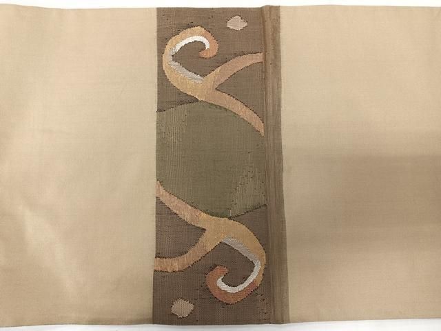 平和屋着物◎太鼓柄袋帯 すくい織 幾何学文 金糸 正絹 逸品 CABM8740nb