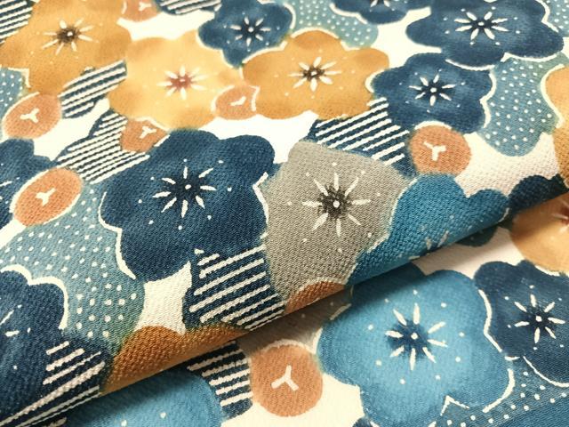 平和屋着物●九寸名古屋帯 型染め 花尽くし 鬼しぼ縮緬 正絹 逸品 CABM8801vp