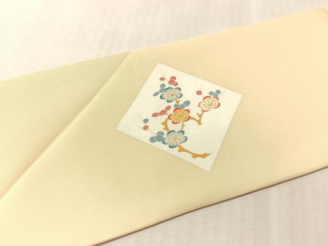 平和屋着物●塩瀬 九寸名古屋帯 菱花文 金彩 正絹 逸品 CABM8802vp