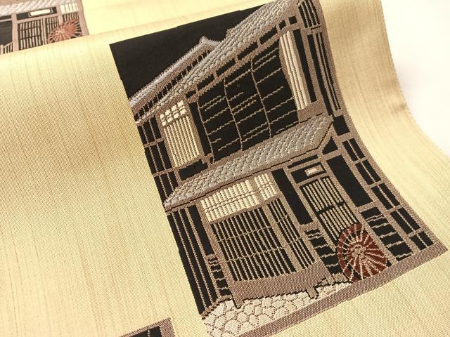 平和屋着物●六通柄袋帯 陣屋織 屋敷 正絹 逸品 CABM8826vp