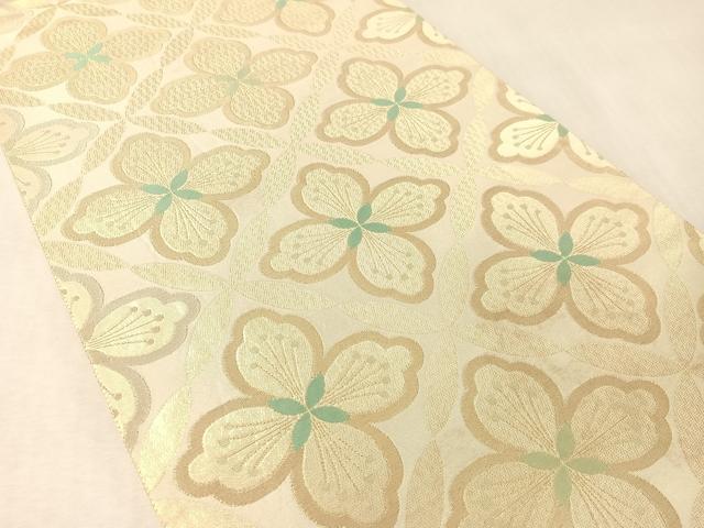 平和屋着物●六通柄袋帯 菱花文 金糸 ますいわ屋扱い 正絹 逸品 CABM8870vp