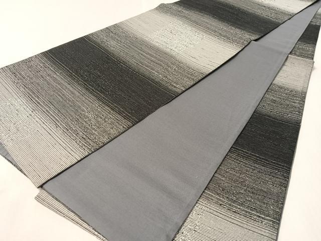 平和屋着物●両面 全通柄袋帯 市松霞文 正絹 逸品 未使用 CABM8873vp
