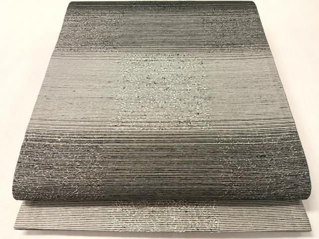 平和屋着物●両面 全通柄袋帯 市松霞文 正絹 逸品 未使用 CABM8873vp