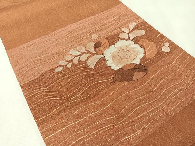 平和屋着物●太鼓柄袋帯 すくい織 辻が花 金糸 正絹 逸品 CABM8879vp