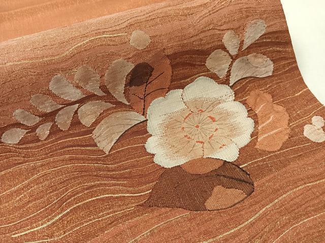 平和屋着物●太鼓柄袋帯 すくい織 辻が花 金糸 正絹 逸品 CABM8879vp