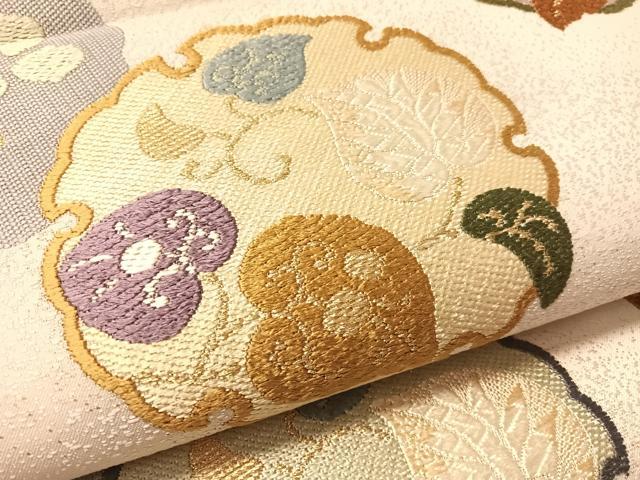 平和屋着物●織紋意匠鈴木 六通柄袋帯 唐織 辻ヶ花雪輪取文様 金糸 正絹 逸品 未使用 CABM8882vp