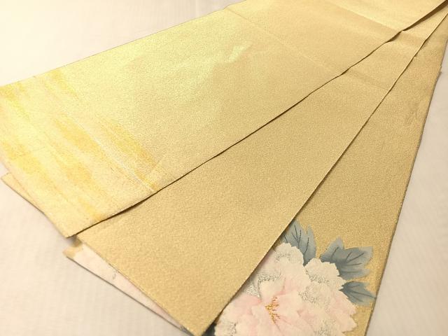 平和屋着物●爪掻き本綴れ 太鼓柄袋帯 牡丹 金銀糸 正絹 逸品 CABM8889vp