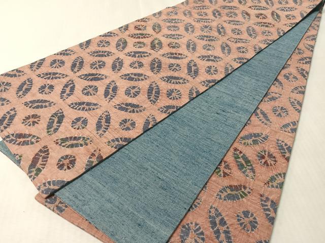 平和屋着物●全通柄 京袋帯 紬地 絞り 七宝文 正絹 逸品 CABM8924vp