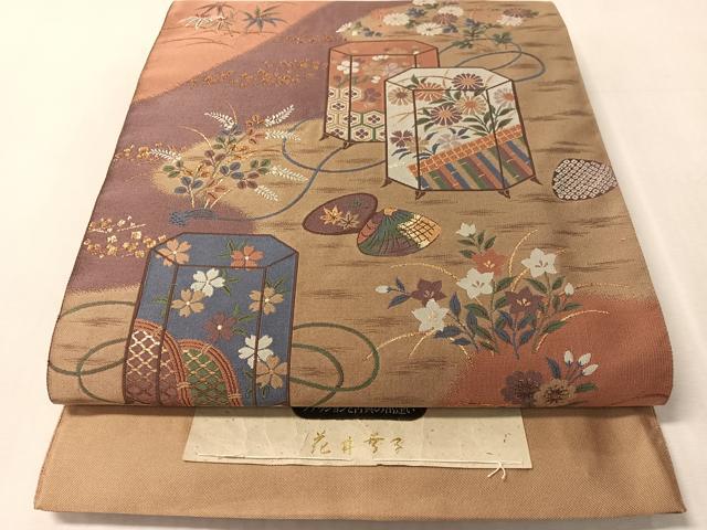 平和屋着物●西陣 京の名門 じゅらく謹製 ファッションデザイナー 花井幸子 六通柄袋帯 紹巴 金糸 証紙付 上代33万逸品 未使用 CABM9118vp