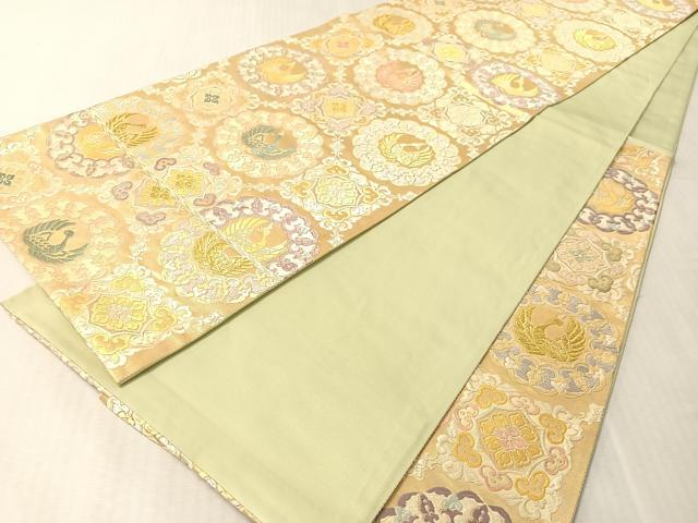 平和屋着物●六通柄袋帯 唐織 正倉院鳳凰花文 金糸 引箔 正絹 逸品 CABM9119vp