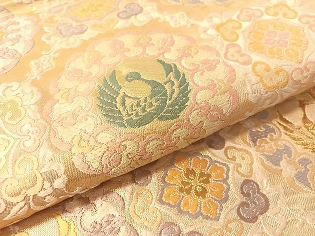 平和屋着物●六通柄袋帯 唐織 正倉院鳳凰花文 金糸 引箔 正絹 逸品 CABM9119vp