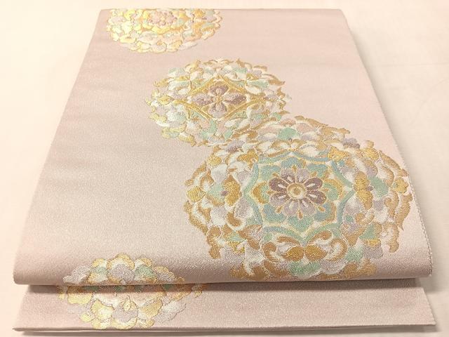 平和屋着物●西陣 服部織物謹製 六通柄袋帯 正倉院花文 金銀糸 正絹 逸品 CABM9155vp