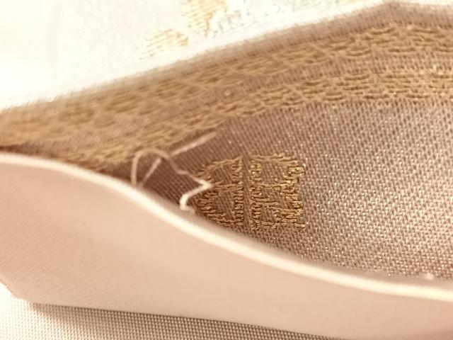 平和屋着物●西陣 服部織物謹製 六通柄袋帯 正倉院花文 金銀糸 正絹 逸品 CABM9155vp