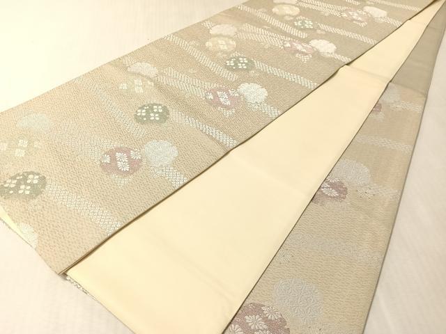 平和屋着物●六通柄袋帯 小袖雪輪文 金糸 正絹 逸品 CABM9170vp