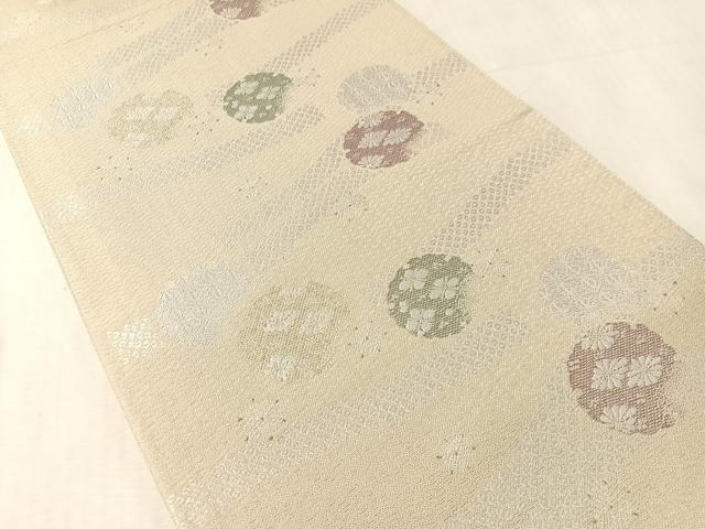 平和屋着物●六通柄袋帯 小袖雪輪文 金糸 正絹 逸品 CABM9170vp