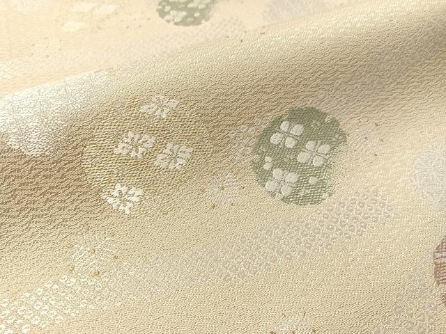 平和屋着物●六通柄袋帯 小袖雪輪文 金糸 正絹 逸品 CABM9170vp