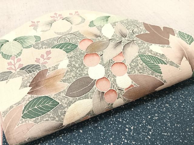 平和屋着物●太鼓柄袋帯 作家物 築地 重ね山花文 金彩 正絹 逸品 CABM9171vp