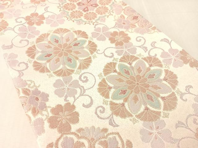 平和屋着物●H・L(アッシュエル) HENRI-LUC CHAPUIS 全通柄袋帯 花唐草文 金糸 未使用 CABM9175vp