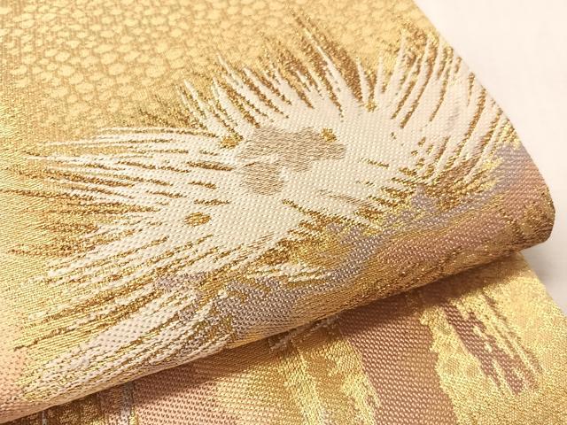 平和屋着物●六通柄袋帯 鷹華 松 金銀糸 正絹 逸品 CABM9184vp