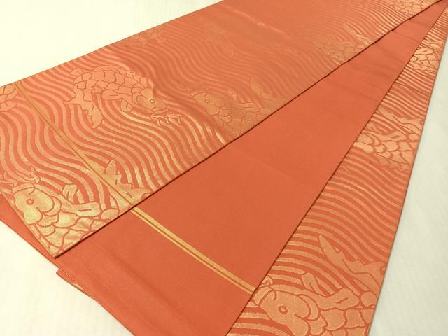 平和屋着物●織物一筋名門 織悦 全通柄 本袋帯 荒磯 金糸 正絹 逸品 CABM9190vp