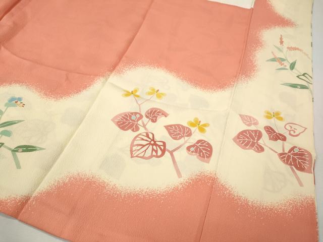 平和屋着物●人間国宝・羽田登喜男 訪問着 草花文 正絹 逸品 CABM9201ut
