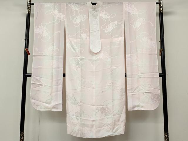 平和屋着物●振袖用長襦袢 無双仕立て 扇面花地紋 暈し染め 京都きもの友禅扱い 正絹 逸品 CABM9223ut