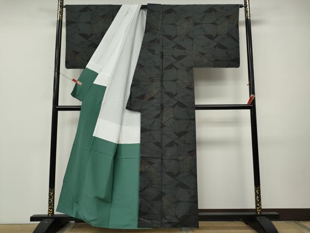 平和屋着物●本場大島紬 9マルキ 蒔絵飛鶴文 正絹 逸品 未使用 CABM9227ut