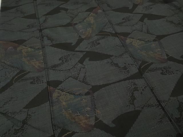 平和屋着物●本場大島紬 9マルキ 蒔絵飛鶴文 正絹 逸品 未使用 CABM9227ut