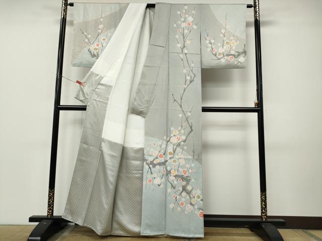 平和屋着物●訪問着 絞り 枝花文 暈し染め 金銀彩 正絹 逸品 CABM9229ut