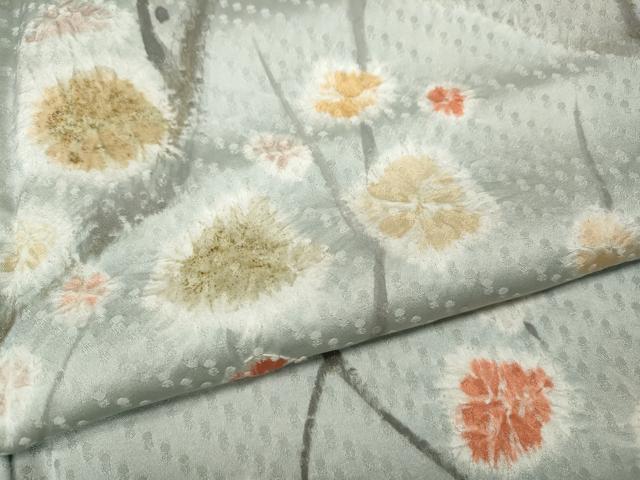 平和屋着物●訪問着 絞り 枝花文 暈し染め 金銀彩 正絹 逸品 CABM9229ut