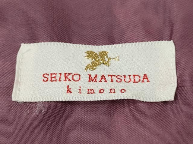 平和屋着物●松田聖子 SEIKOMATSUDA 小紋 絵皿舞花文 黒地 洗える着物 CABM9230ut