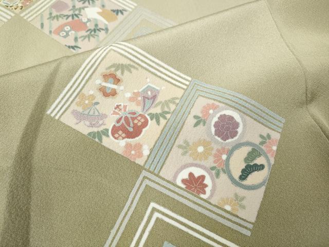 平和屋着物●訪問着 宝尽くし花文 暈し染め 金彩 正絹 逸品 CABM9235ut