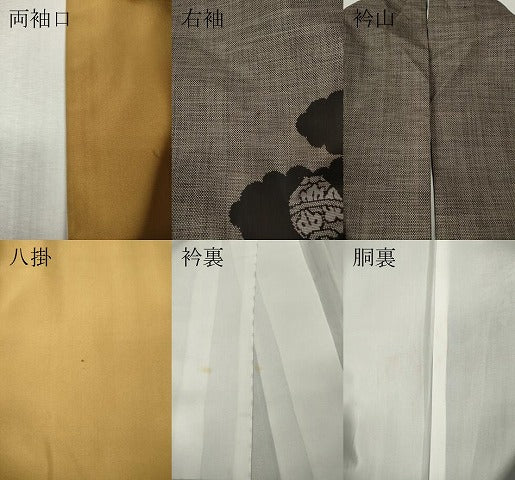 平和屋着物●本場大島紬 9マルキ 雲重ね陶器花文 正絹 逸品 CABM9239ut