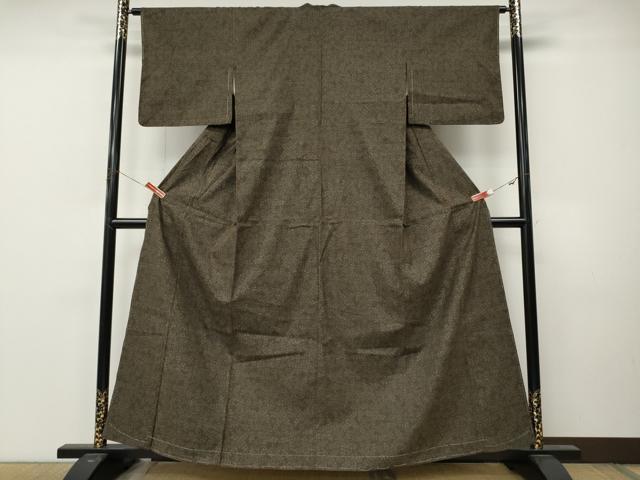 平和屋着物●本場結城紬 重要無形文化財 枝葉文 三越扱い 正絹 逸品 未使用 CABM9240ut