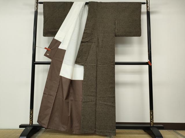 平和屋着物●本場結城紬 重要無形文化財 枝葉文 三越扱い 正絹 逸品 未使用 CABM9240ut