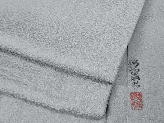 平和屋着物●上質な色無地 作家物 紋意匠 牡丹鼠色 正絹 逸品 CABM9245ut